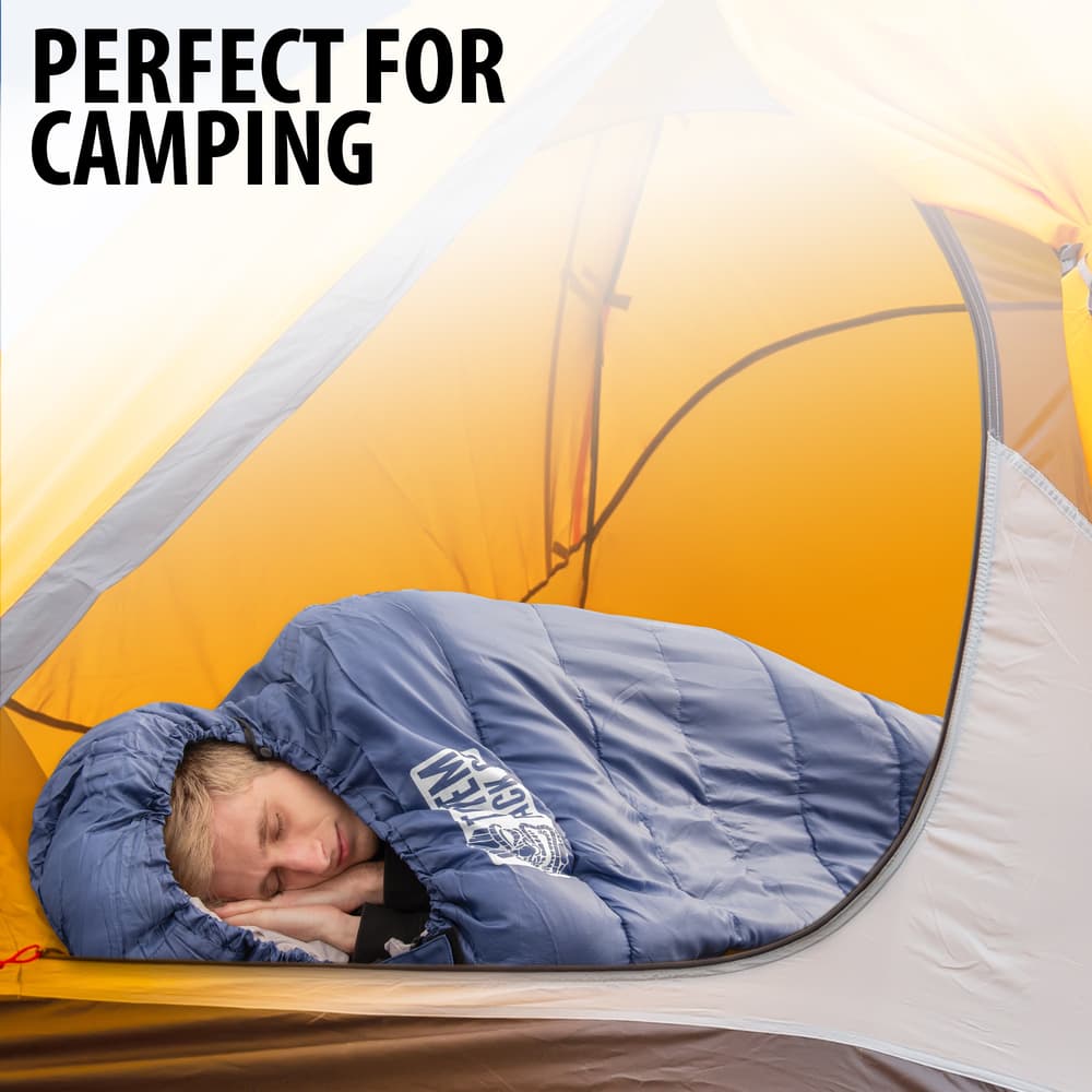 Full image of a person sleeping in the SummitSnooze Mummy Sleeping Bag. image number 1
